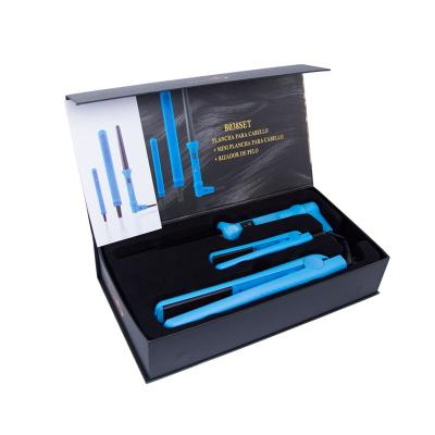 China Hotel 3 in 1 mini hair straightener flat iron set mini chapinha with gift box for sale