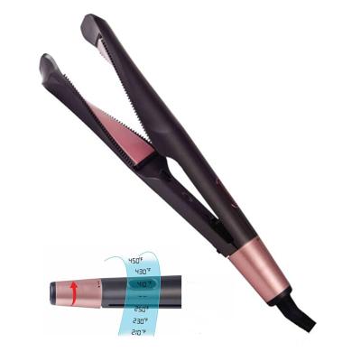 China MCH Rotating Heater Customized Temperature Control 450F 2 In 1 Ceramic Dishes Hair Straightener And Curler Professional for sale