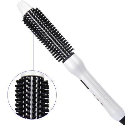 China New Design Professional Hair Curler Round Brush Double PTC Heating Curling Iron Ceramic Coated Brush for sale