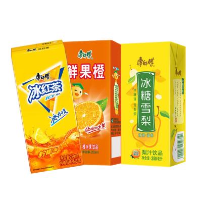 China Sour Sugar Snow Pear Orange Juice Plum Juice Boxed Tea Drink 250ml Soft Pack of Kong Delicious Wholesale Ice Master Tea for sale