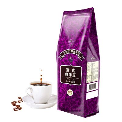 China GEO Natural Arabica Whole Bean Coffee Dark Roast Espresso 500g Italian Intense Bitterness First Rate for sale