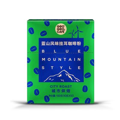 China Natural GEO Filtered Ear Hanging Coffee Blue Mountain Flavor City Bake Instant Coffee 10 Bags for sale