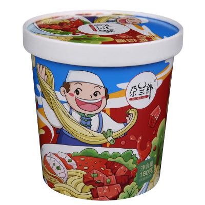 China Natural Authentic Beef Ramen, Instant Brewed Noodles In Paper Cup China 180g Hand-pulled Noodle Lanzhou Noodles Convenient Food for sale