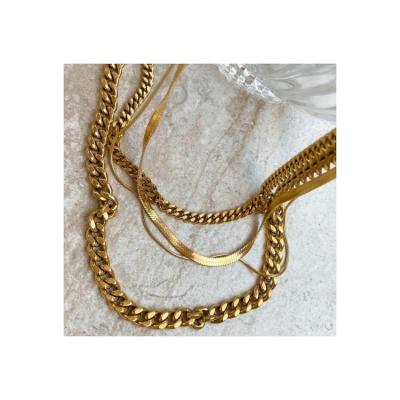 China Retro Gold Simple Fashion Necklace Top Quality Personalized Stainless Steel Necklace for sale