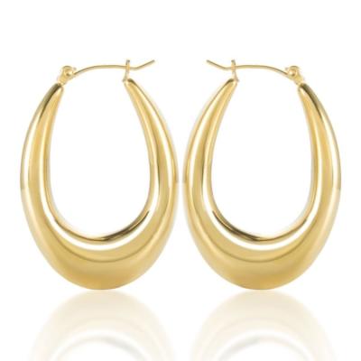 China 2022 Simple Fashion Earrings Trend Stainless Steel Luxurious Women Chunky Earrings for sale