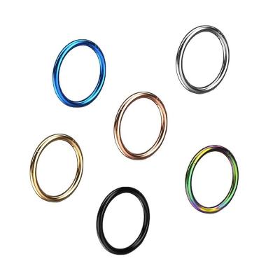 China Popular European and American Europe and America 316L stainless steel sting hinged ring interface split ring closed ring seamless nose for sale