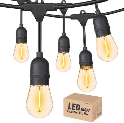 China Garden Amazon Supplier 48Ft USA Standard and ETL Weatherproof Led Outdoor String Lights with 15 Hanging Sockets for sale