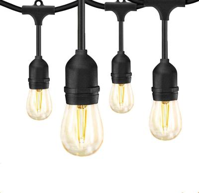 China 48FT Garden Outdoor E26 S14 Edison Bulb String Light Included Waterproof Connectable Christmas LED String Light for sale