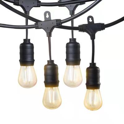 China Garden Vintage Shine ROHS CE Patio Party Led String Bulb Lights Black Wire Outdoor for sale