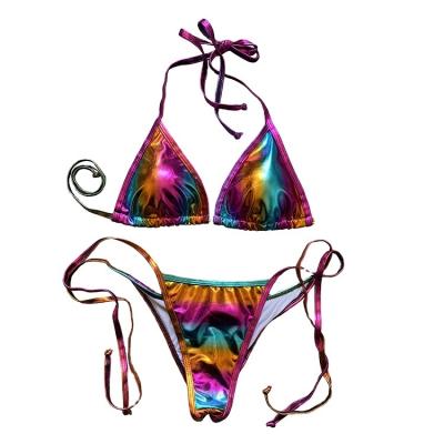 China Plus size 2022 summer European fashion new bright colors and American tan bikini swimsuit for sale