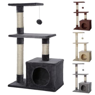 China Sustainable Cat Scratching Tree Cat Tree Climbing Tree With Cat Toy for sale