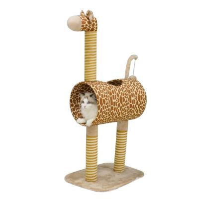 China New Cute Cat Nest Integrated Multi-Layer Giraffe Cat Tree Stand Viable Cute Cat Climbing Frame for sale