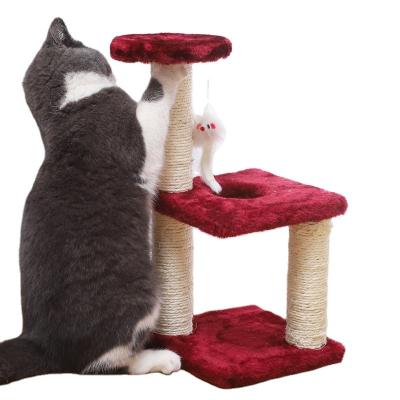 China New Cat Scratcher Post Tree Nest Viable Toy Jumping Platform Sisal Cat Scratching Rise for Cat Tree for sale