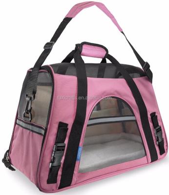 China Fuxi Sustainable Pet Carrier Soft Sided Large Cat Dog Comfort Bag Travel Approved FX-DB-1 for sale