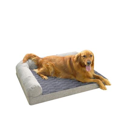 China Detachable Luxury Pet Bed Sofa Solid Orthopedic Memory Foam Washable Pet Cover Lounge Dog Bed for sale