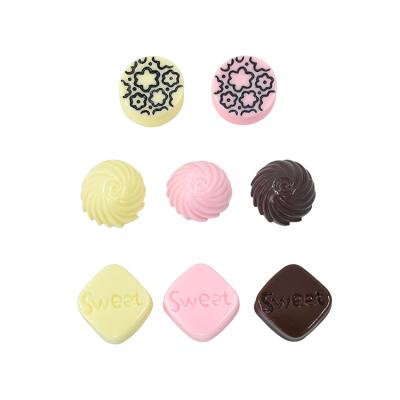 China New China Chocolate Sweet Candy Shaped Beads Like Painted Resin Cabochon Handmade Craft Decor Bead Charms for sale