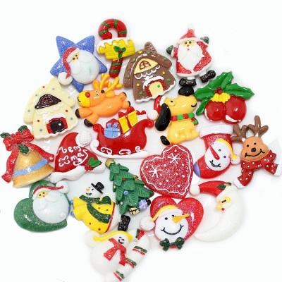 China China New Arrival Christmas Trees Charm Santa Claus Resin Craft Cabochons For Holiday Accessories for sale