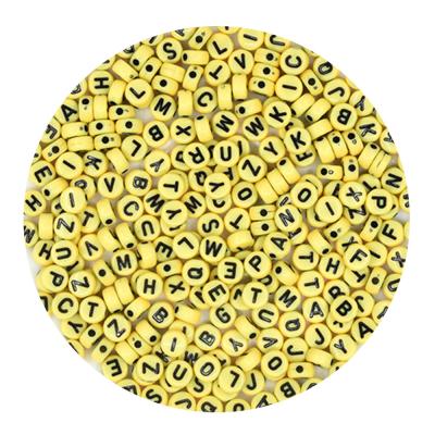 China Modern Mixed Color Flat Round English Upper Case Acrylic Loose Beads For DIY Hand Bead Material for sale