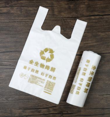 China Recyclable Eco-Friendly Supermarket Recyclable Single Layer Plastic Bag T-shirt Plastic Bag Recyclable Eco-Friendly Handle Supermarket for sale