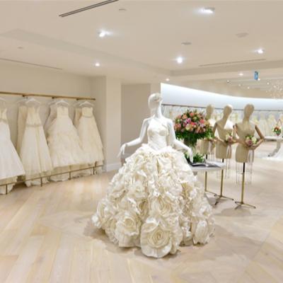 China Custom MDF Store Display Furniture Bridal Wedding Dress Show Store Bridal Furniture Manufacturer for sale