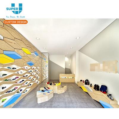 China MDF China Guangzhou Kids Interior Design Store Retail Sandal Children Shoes Store Design for sale