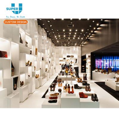 China MDF boutique store shoe rack display furniture women shoes show retail shoe rack for sale