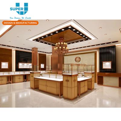 China Latest Customized Design Fancy Interior Custom Design Layout For New Jewelry Showroom Shiny Jewelry Retail Store Display Fixture Factory Sale for sale