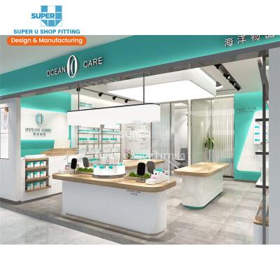 China Custom Cosmetic Display Shop Decoration Ideas Store Design Shop Decoration Skincare Interior Furniture Retail Custom Cosmetic Display Store Decoration Ideas for sale