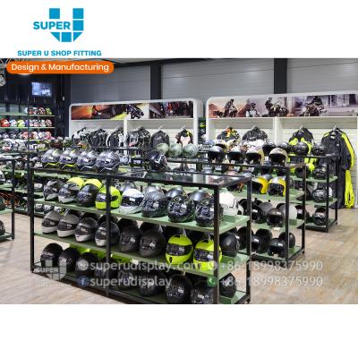 China MDF Super Top Stylish U Showroom Design For Motorcycle Retail Store Sports Motor Shop Interior Design for sale