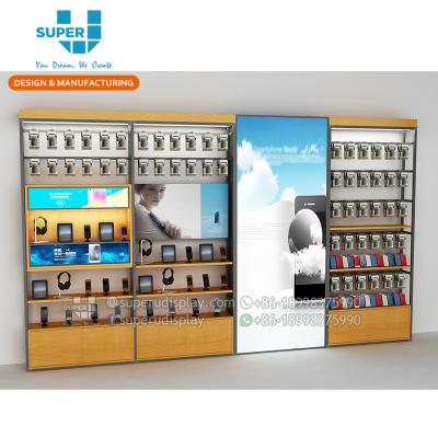 China Customized Modern Design Cell Phone Showcase Bespoke Retail Showcase For Mobile Display Accessories for sale