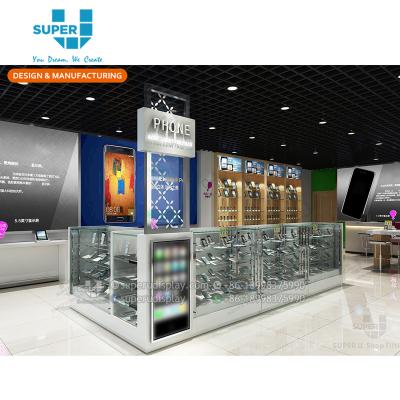 China Customized design 3D drawing retail store mobile phone shop display counter shop cashier furniture design for sale