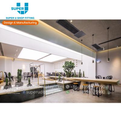 China Small bubble fashion retail tea shop unique shiny POS milk tea shops layout interior design one-stop services for sale