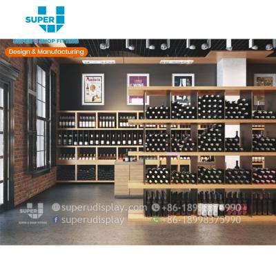 China New fashion style wine display store props fixture red wine showroom interior decoration suitable wholesale design for sale