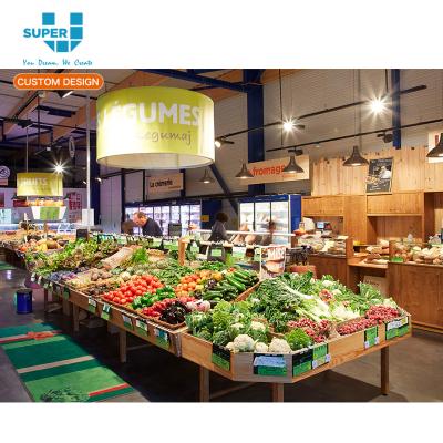 China Customized Wholesale Heavy Duty Design Display Stands Supermarket Vegetable And Fruit Display Stand Furniture for sale