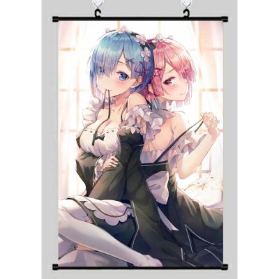 China Cartoon Anime ZERO Beginning Life In Another World Wall Scroll Poster Wall Hanging Poster Otaku Home Decor Gift for sale