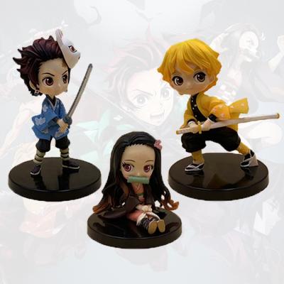 China Q-version 3D Mini Figuras Demon Slayer Kimetsu Cartoon Style Toy 2021 New No Yaiba Anime PVC Action Cartoon Figure Toys Model for sale