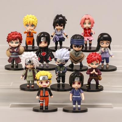 China Environmental Friendly 12 Pieces Model Toy Character Kakashi Uchiha Sasuke Uchiha Itachi PVC Anime Figure Set for sale