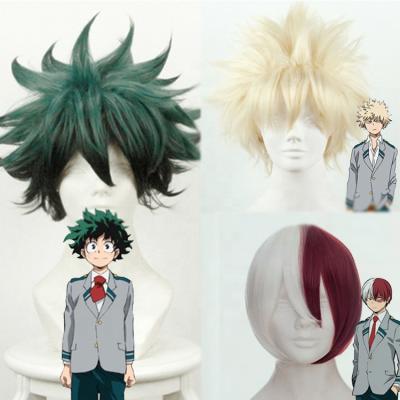 China Japanese Anime My Hero Academia Men Cosplay Short Hair Red White Yellow Green Wigs for sale