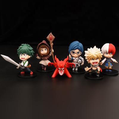 China Action Number 6pcs/set Mini Pvc Anime Figure Toy Wholesale My Hero Academia Boku Cartoon No Hero Academia Figure For Gifts for sale