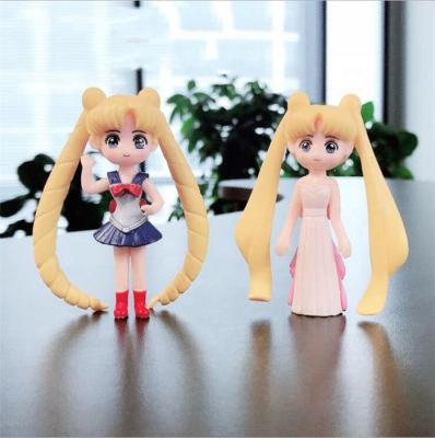 China Sailor Moon Toy Small Sailor Moon Anime Sailor Figure Gift Toy PVC Action Toy New Car Decoration Cartoon Small for sale