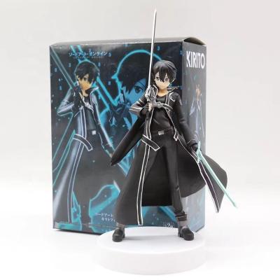 China Funny Sword Art Online Kirigaya Kazuto Cartoon Toys SAO Anime PVC Figure 18cm for sale