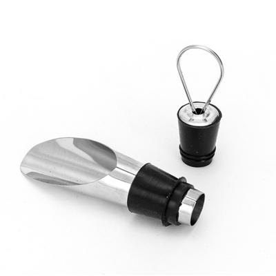 China Factory Hot Selling Disposable Amazon Stainless Steel 2 in 1 Bottle Wine Funnel Pourer or Cork Bar Tool Accessories for sale