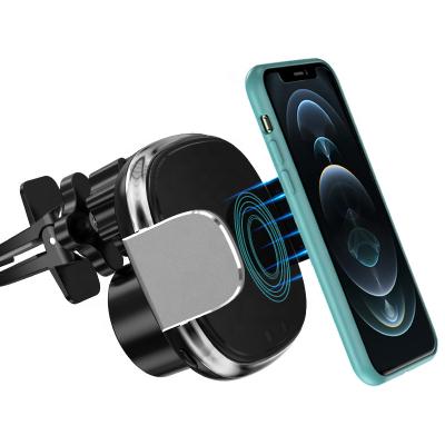 China 15w Car Portable Wireless Charger Magnetic Wireless Fast Charging Flexible Mount for Phones Phone Holder Fast Wireless Charger for sale