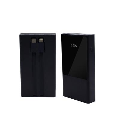 China Power bank with digital display power station 22.5w dual cable power charger 10000mah with digital display power bank with cables for sale