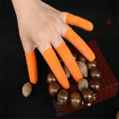 Cina Protective Antislip Fingertips Gloves Latex Rubber Finger Cots Antistatic Gloves Orange in vendita