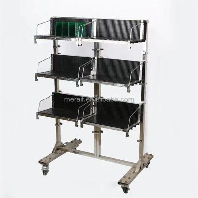 China ESD Antistatic circulation pcb storage Rack esd PCB cart trolley with hanging pcb rack for sale