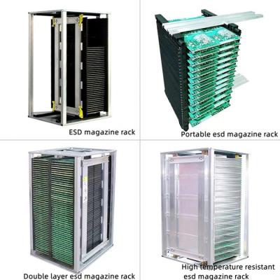 China SMT Antistatic ESD Magazine Rack Anti Static PCB magazine rack for PCB assembly line pick and place machine for sale