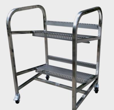 China Portable  Smt Storage Cart Panasonic Bm Feeder Trolley Four Metal Flexible Castors for sale