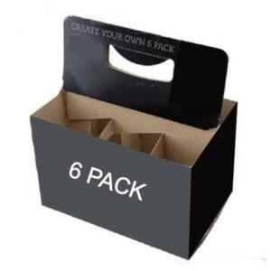 China Recycled Materials 6 Pack Beer Carrier  Black Color Custom Size Accepted for sale