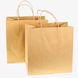 China Recycled Material Kraft Packaging Bag Custom Size Accepted Tote Shopping Bag for sale